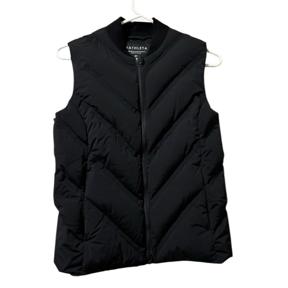 Athleta‎ Inlet Vest Goose Down Black Size XS Preppy Athleisure Athletic Puffer